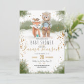 Baby shower van goudglitter aankondiging (Staand voorkant)