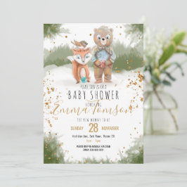 Baby shower van goudglitter aankondiging