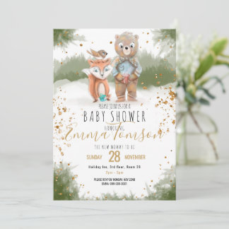 Baby shower van goudglitter aankondiging