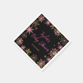 Baby shower van goudkleurige en roze snowflakes servet (Hoek)