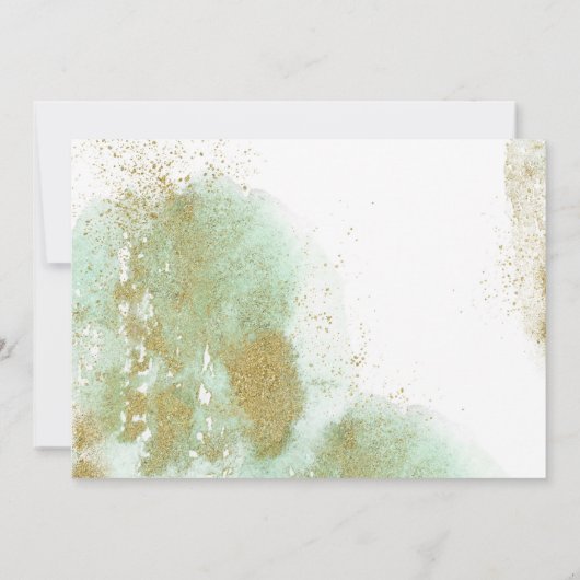 Baby shower van grauwe en goudveteranen kaart (Achterkant)