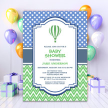 Baby shower van Green Hot Air Ballon