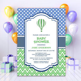 Baby shower van Green Hot Air Ballon Kaart