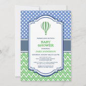 Baby shower van Green Hot Air Ballon Kaart (Voorkant)