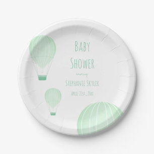 Baby shower van Green Hot Air Ballon Papieren Bordje