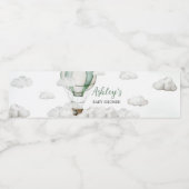 Baby shower van Green Hot Air Ballon Waterfles Etiket (Enkel label)