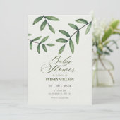 Baby shower van Green Leaf Kaart (Staand voorkant)