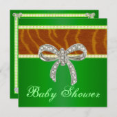 Baby shower van Green Tiger Diamond Bow Kaart (Voorkant / Achterkant)