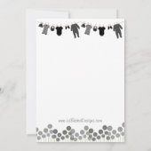 Baby shower van grijze en zwarte kleine kleren kaart (Achterkant)