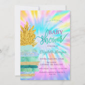 Baby shower van groene glitter-ananas kaart (Voorkant)