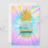 Baby shower van groene glitter-ananas kaart (Achterkant)