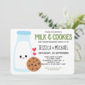 Baby shower van groene klautermelk en koekjes kaart (Staand voorkant)
