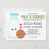 Baby shower van groene klautermelk en koekjes kaart (Voorkant)