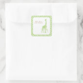 Baby shower van groene mam en Baby Vierkante Sticker (Tas)