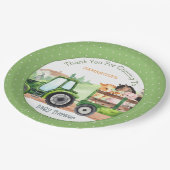 Baby shower van groene tractorboys voor landbouwhu papieren bordje (Gekanteld)