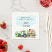 Baby shower van groene tractorboys voor landbouwhu servet (Insitu)