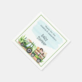 Baby shower van groene tractorboys voor landbouwhu servet (Hoek)