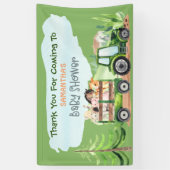 Baby shower van groene tractorboys voor landbouwhu spandoek (Verticaal)