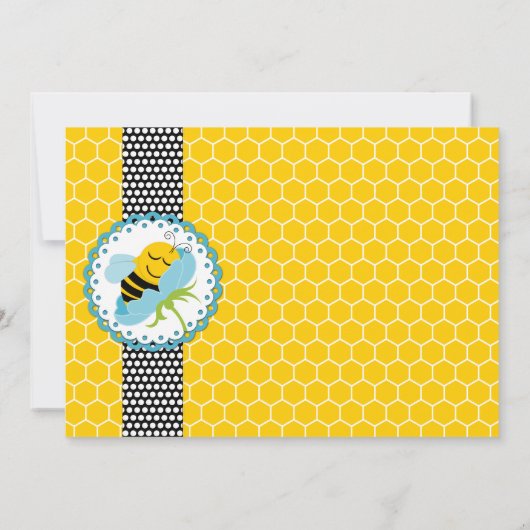 Baby shower van groothoekbijen kaart (Achterkant)