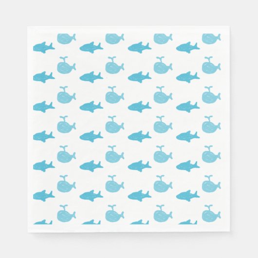 Baby shower van haaien en walvissen Blue Boy Servet (Voorkant)
