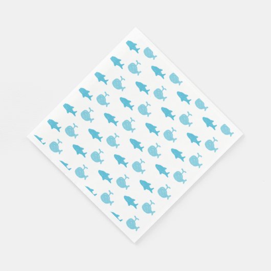 Baby shower van haaien en walvissen Blue Boy Servet (Hoek)