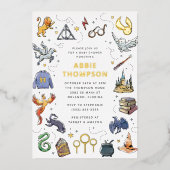 Baby shower van Harry Potter Icon Folie Uitnodiging (Voorkant)