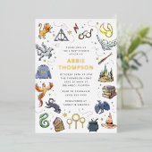 Baby shower van Harry Potter Icon Folie Uitnodiging (Staand Voorkant)