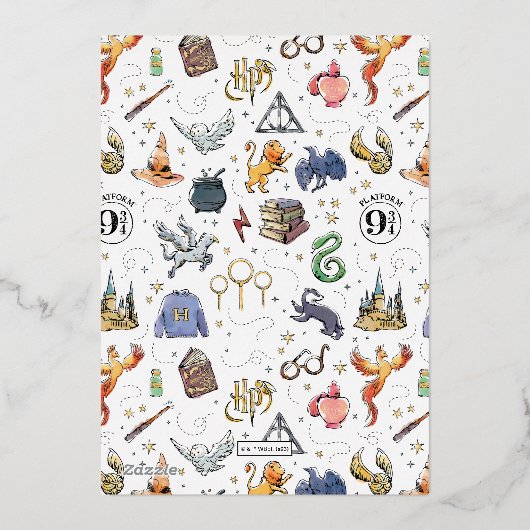 Baby shower van Harry Potter Icon Folie Uitnodiging (Achterkant)