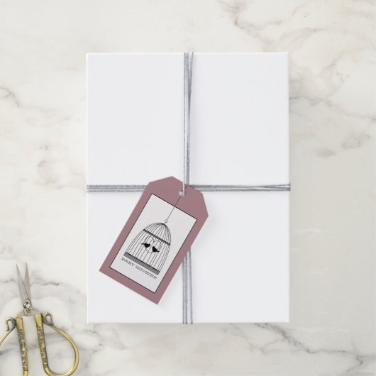  Baby shower van hartslag Cadeaulabel (Met Touw)