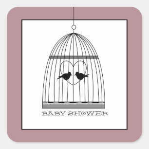 Baby shower van hartslag Vierkante Sticker