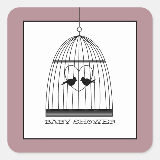  Baby shower van hartslag Vierkante Sticker (Voorkant)