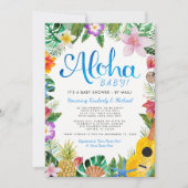 Baby shower van Hawaiian Luau per post | Blauw Kaart (Voorkant)