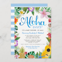 Baby shower van Hawaiian Luau per post | Blauw