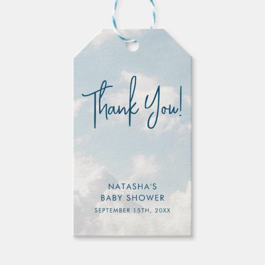 Baby shower van Heaven Clouds Cadeaulabel (Voorkant)