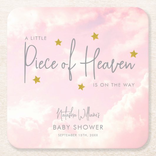 Baby shower van Heaven Clouds Kartonnen Onderzetters (Voorkant)