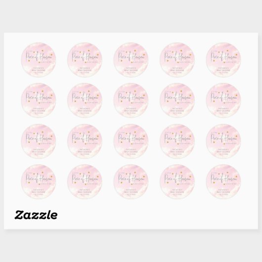 Baby shower van Heaven Clouds Ronde Sticker (Vel)