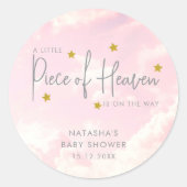 Baby shower van Heaven Clouds Ronde Sticker (Voorkant)