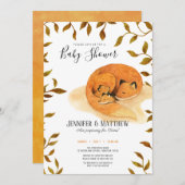Baby shower van herfstbossen met vossenband kaart (Voorkant / Achterkant)