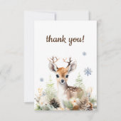Baby shower van herten in bossen bedankkaart (Voorkant)
