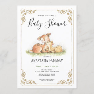 Baby shower van herten van bossen kaart