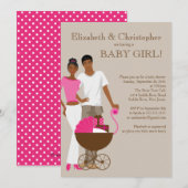 Baby shower van het Afrikaanse Amerikaanse paar Kaart (Voorkant / Achterkant)