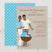 Baby shower van het Afrikaanse Amerikaanse paar Kaart (Voorkant / Achterkant)