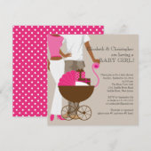 Baby shower van het Afrikaanse Amerikaanse vervoer Kaart (Voorkant / Achterkant)