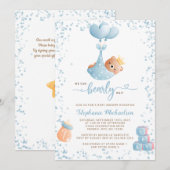 Baby shower van het Beer van de jongen met het Ver Kaart (Voorkant / Achterkant)