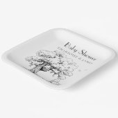 Baby shower van het Beer van het Zwarte en Witte W Papieren Bordje (Gebogen)