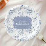 Baby shower van het Beer van Toile de Jouy Papieren Bordje<br><div class="desc">Voeg een vleugje elegantie toe aan uw baby shower met onze Toile De Jouy Bow Baby shower Paper Borden. Ontworpen met het klassieke en ingewikkelde Toile De Jouy-patroon, hebben deze borden charmante pastorale scènes die tijdloze sophisticatie en charme belichamen. Het delicate boogaccent versterkt het ontwerp, waardoor deze borden perfect passen...</div>