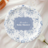Baby shower van het Beer van Toile de Jouy Papieren Bordje