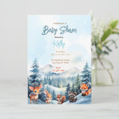 Baby shower van het bos kaart (Staand voorkant)