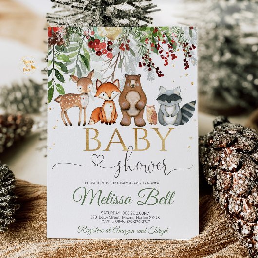 Baby shower van het bos kaart