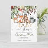 Baby shower van het bos kaart (Staand voorkant)